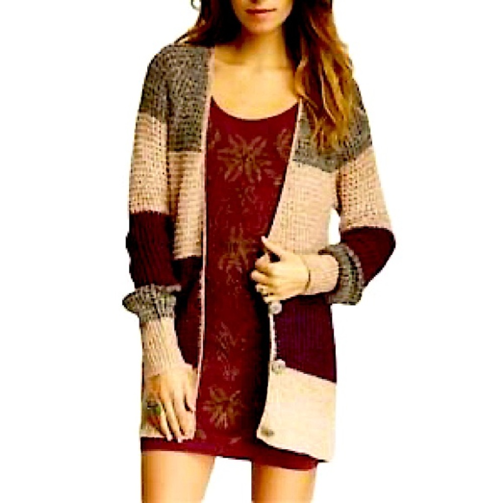 Free People Lake Tahoe Colorblock Cardigan in Size M